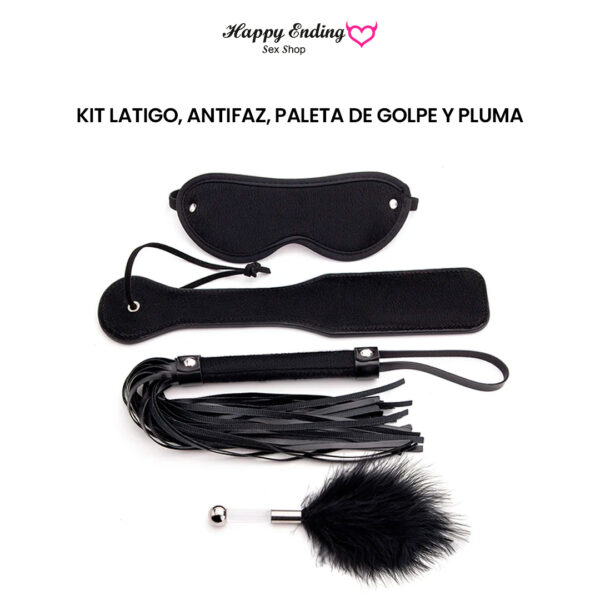 Kit Latigo Antifaz Paleta Y Pluma Happy Ending Sex Shop 2695